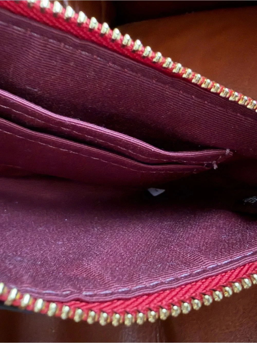 Coach Red Leather Zipper Wristlet